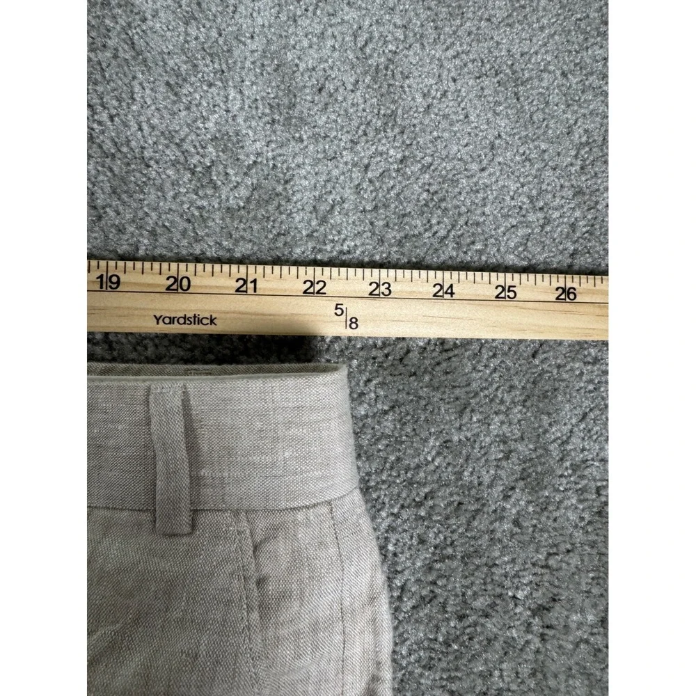 Hinton & Hinton Mens 100% Linen Pants Tan Beige Cuffed Straight Leg 44 RW 44x30